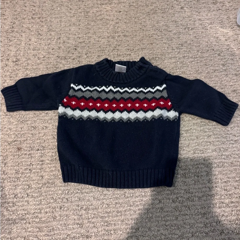 ☃️Gymboree Dark Blue Sweater with Red and White Accents